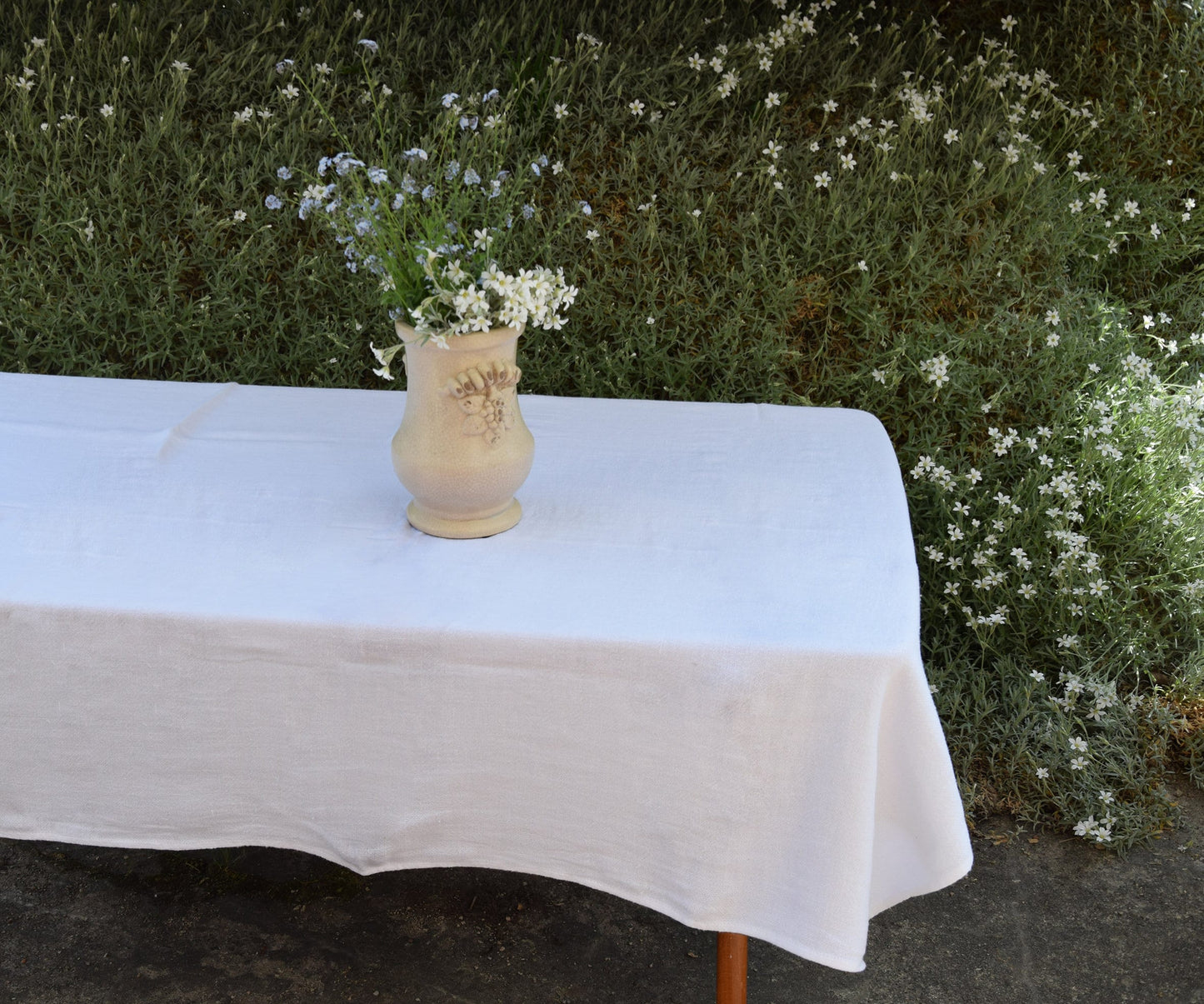 Heavy linen tablecloth for dinning table, French style washed linen table cloth Retangle Square or Round  in navy blue or other colors