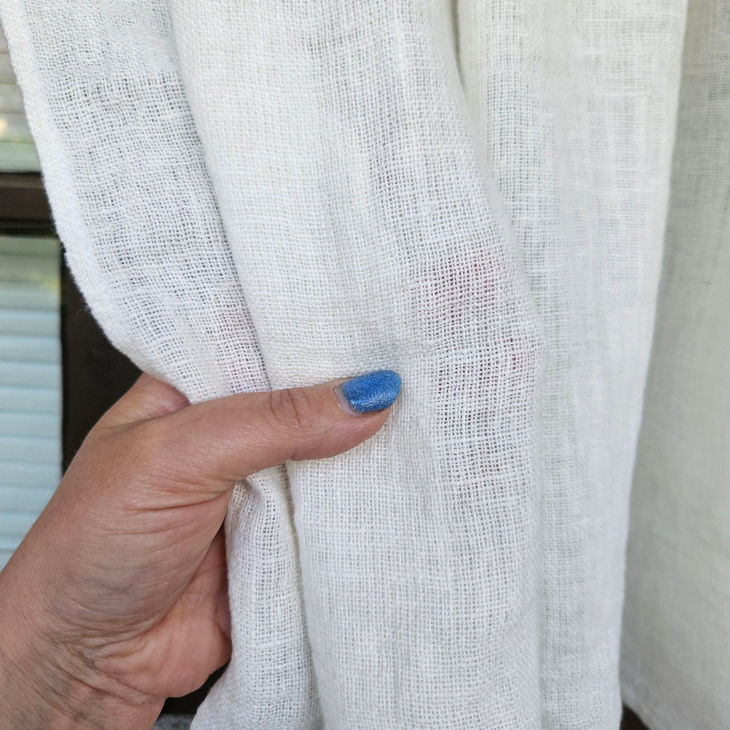 white grain sack Cafe Curtains, burlap Farmhous window panel, Living room Cafe Kitchen window curtain custom size