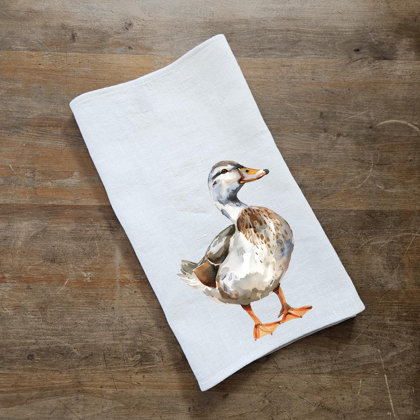 Duck Tea Towel in linen, Farm hand Towels Tea in linen, pets Dish Towel  Kitchen Décor Tea Towel in linen