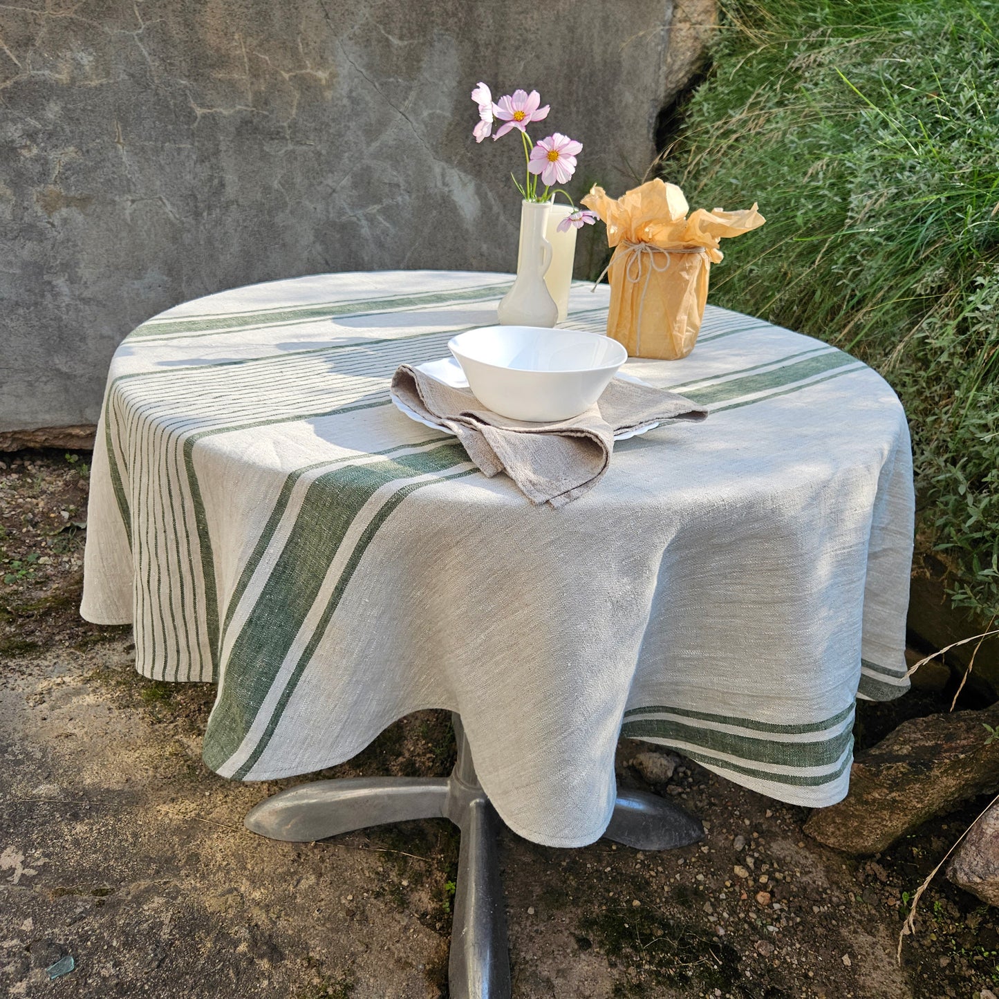 100% Linen Tablecloth Handmade Round Oval Rectangle Table cloth Natural Linen large Custom table decor Wedding decor Catering