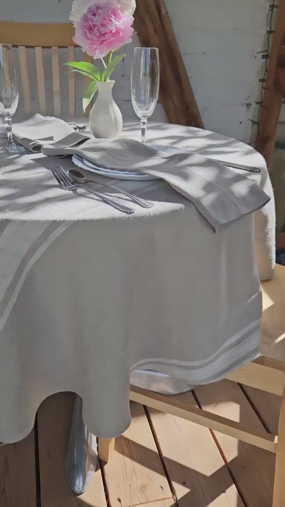 100% Linen Tablecloth Handmade Round Oval Rectangle Table cloth Natural Linen large Custom table decor Wedding decor Catering