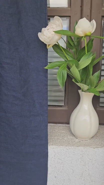 Curtains 100% Linen PREWASHED in natural linen, cafe vanlance window panel kitchen Living room farmhouse curtains