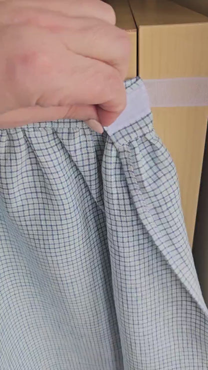 Custom Sink Skirt with velcro in stripe blue white  - Handmade Fireplace Curtain - Custom Sizes Linen Valance farmhouse sink curtains