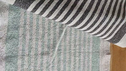 Stonewashed linen tea towel. STRIPED  - heavy soft flax fabric. hand towel. kitchen Dish towel